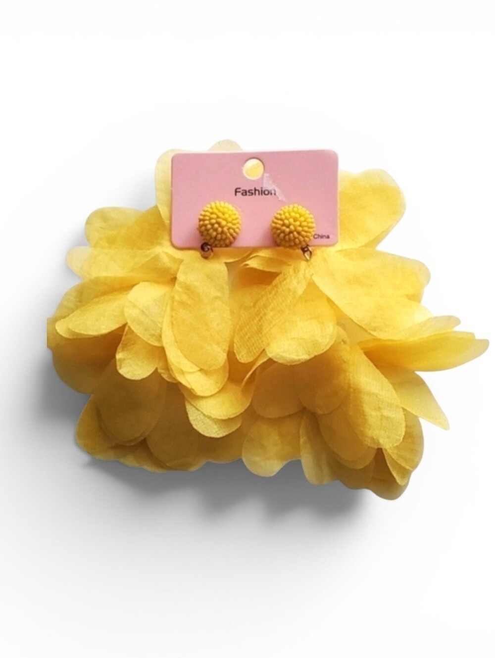 Yellow Chiffon Earrings - Whimsical